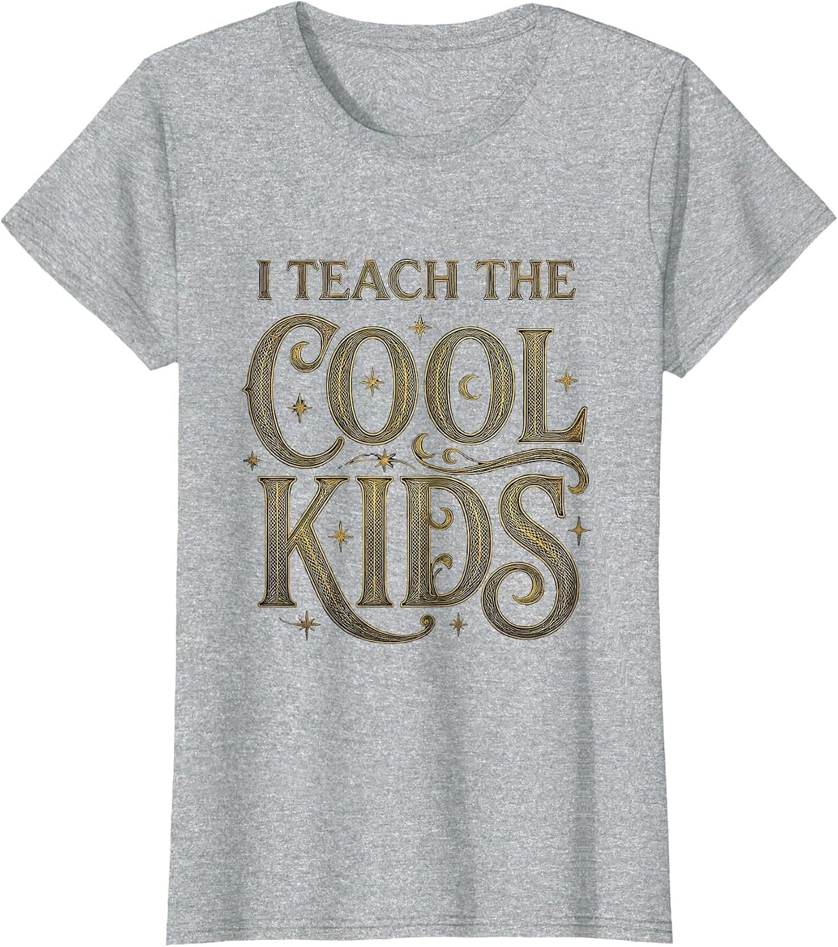 Women's I Teach The Cool Kids 4th Grade Teacher Design T-Shirt - Heather Grey