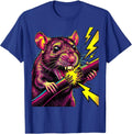 Rat Gnawing Power Cable Sparking Graphic T-Shirt - Royal Blue