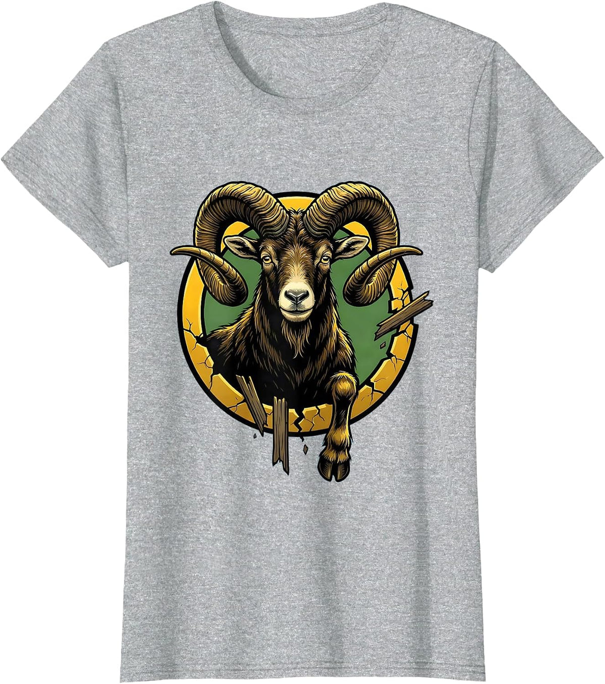 Goat Cartoon Funny Animal Lover Humor T-Shirt - Heather Grey