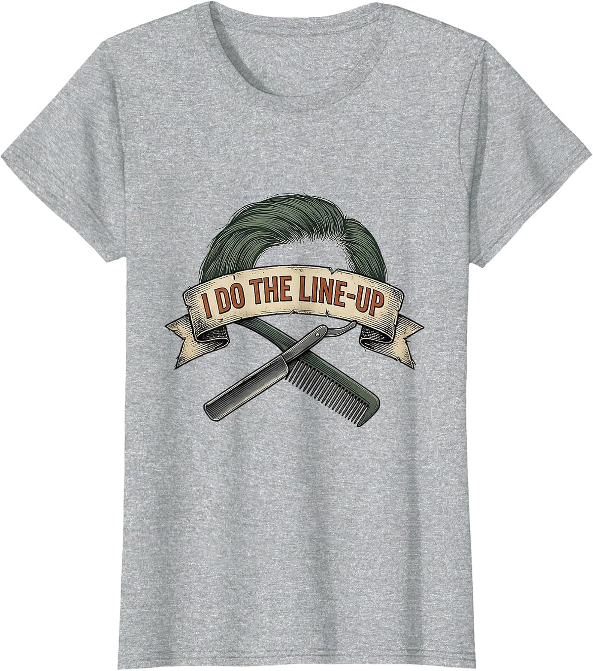 I Do The Line-Up Vintage Hairdresser Barber Humor Gift T-Shirt - Heather Grey