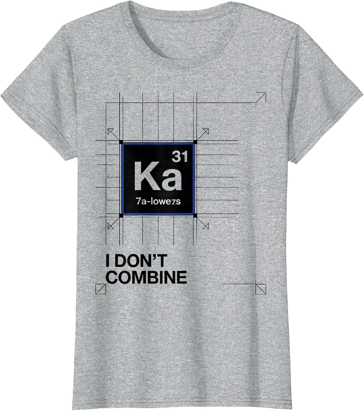 Women's I Don't Combine Funny Chemistry Science Humor T-Shirt - Heather Grey