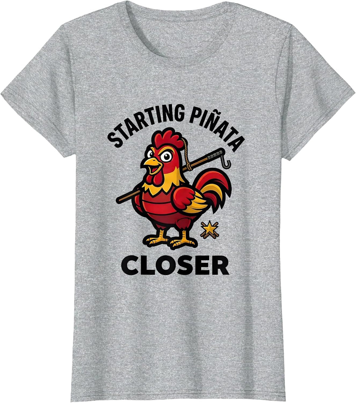Starting Piñata Closer Funny Cinco De Mayo Party Costume T-Shirt - Heather Grey