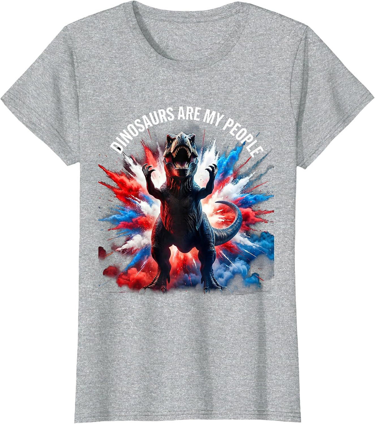 Dinosaurs Are My People Dino Lover Design T-Shirt - Heather Grey
