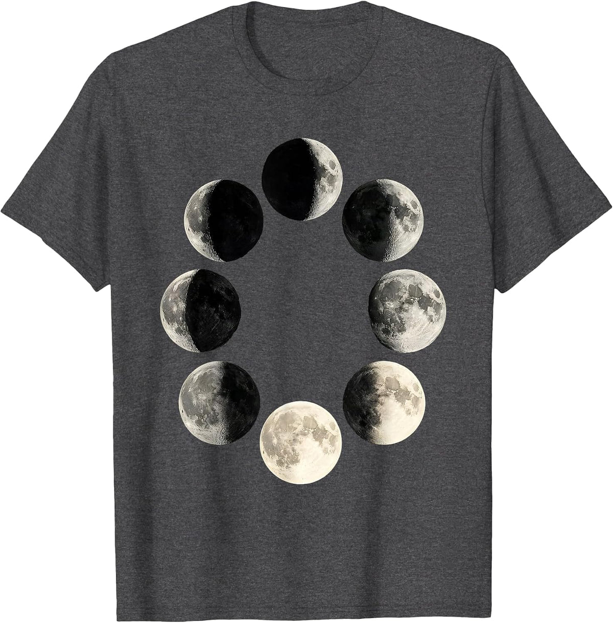 Men's Lunar Phase Cycle Astronomy Graphic Science Teacher T-Shirt - Dark Heather Grey