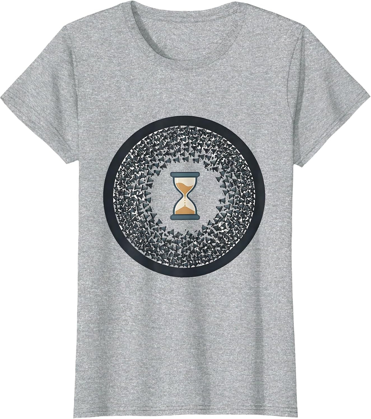 Women's Centered Hourglass Dense Megaphone Marks School Counselor T-Shirt - Heather Grey