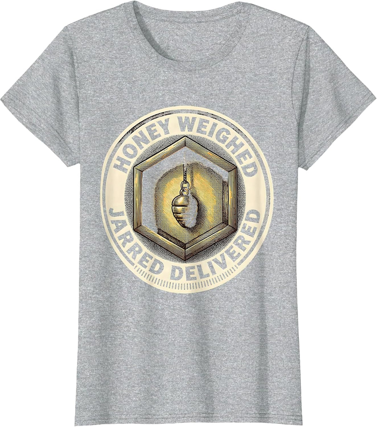Women's Honey Weighed Jarred Delivered Funny Beekeeper Beekeeping T-Shirt - Heather Grey