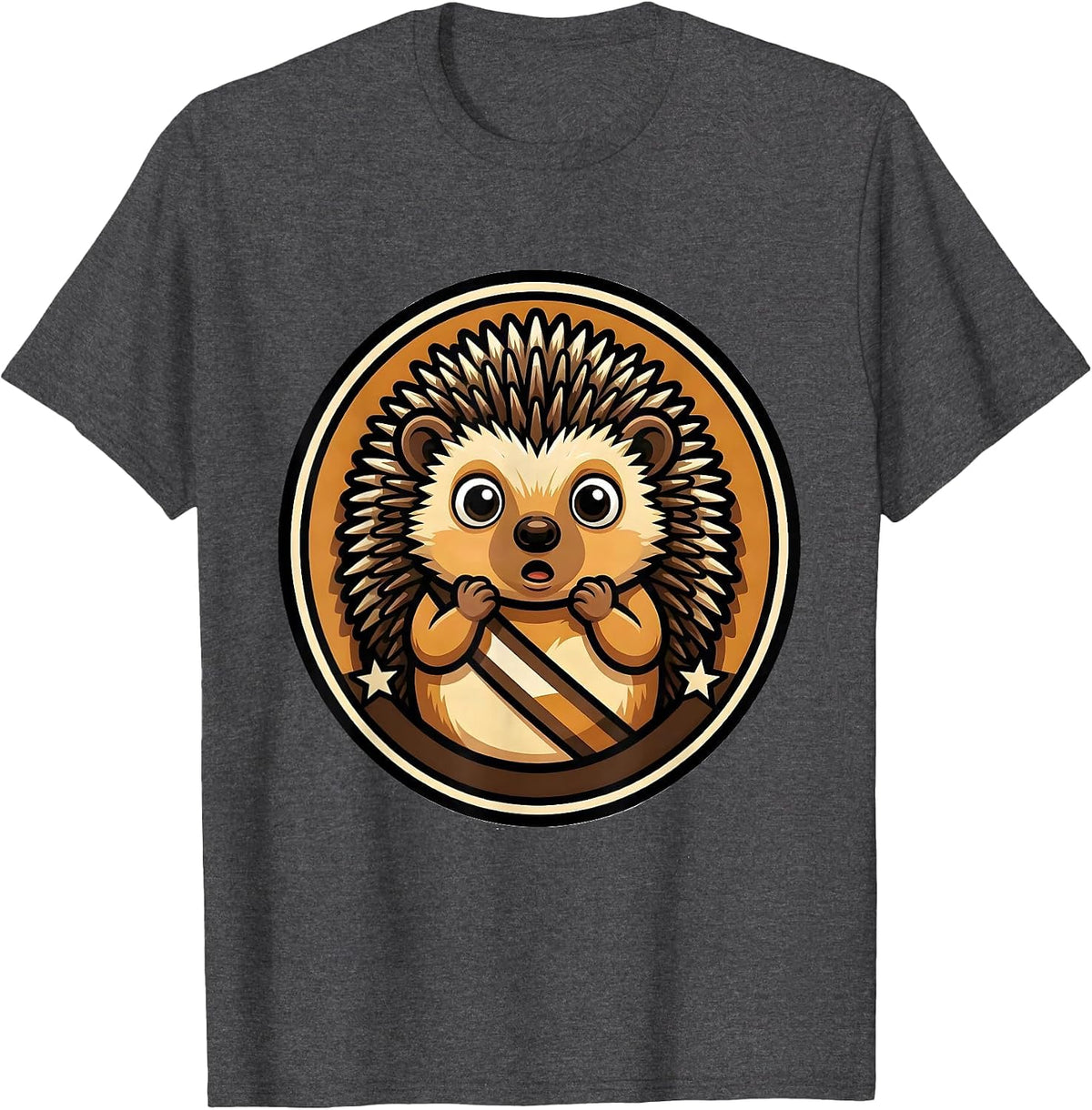 Men's Hedgehog Mascot Cute Animal Lover Humor T-Shirt - Dark Heather Grey