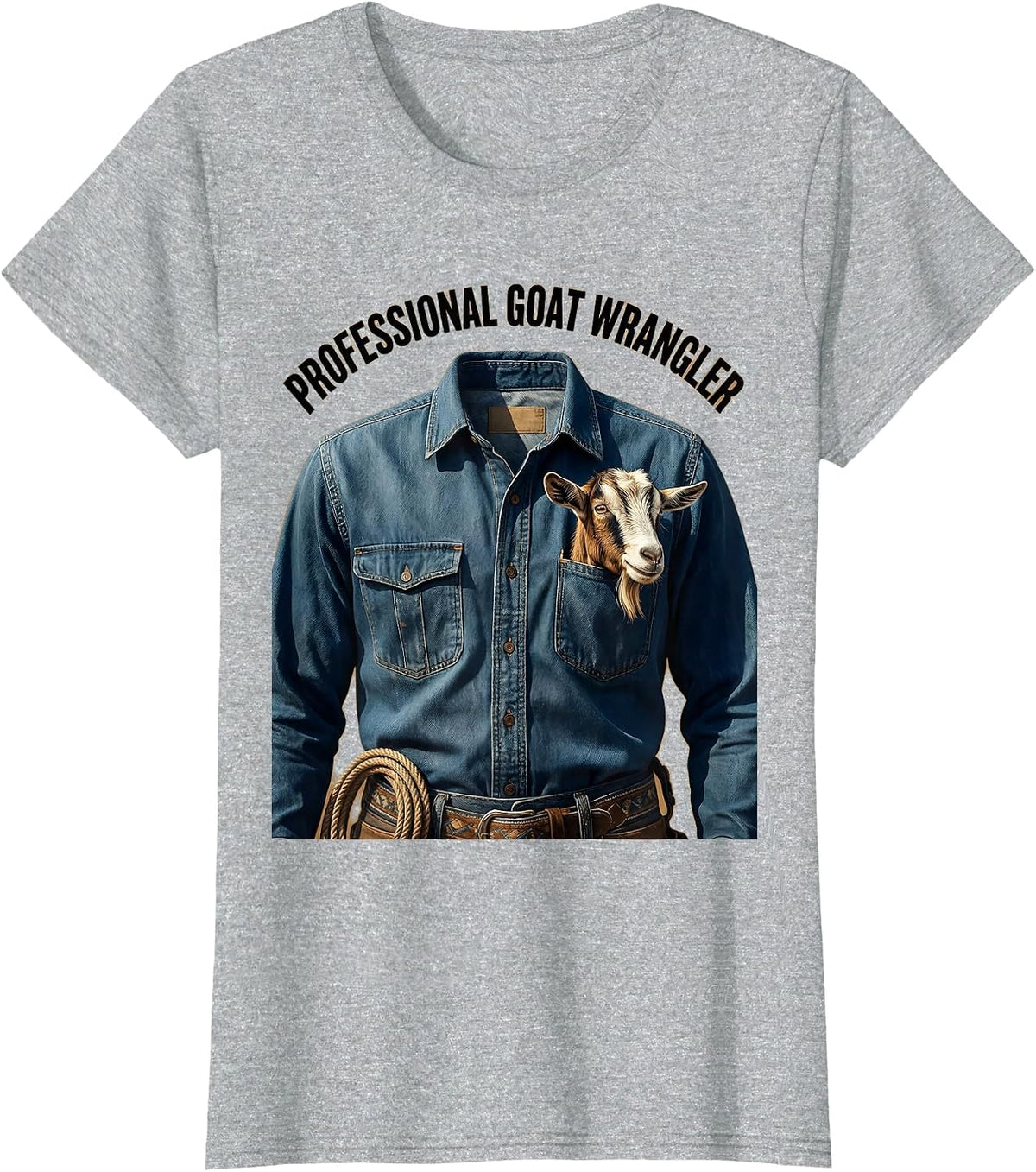 Women's Professional Goat Wrangler Funny Goat Design T-Shirt - Heather Grey