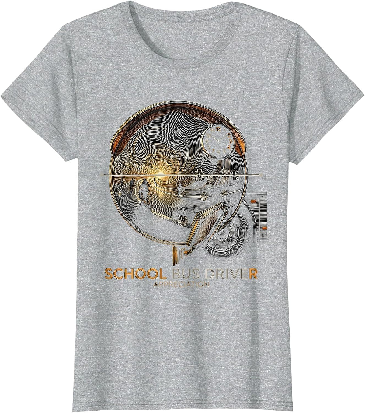 Women's School Bus Driver Appreciation Gift Back To School T-Shirt - Heather Grey