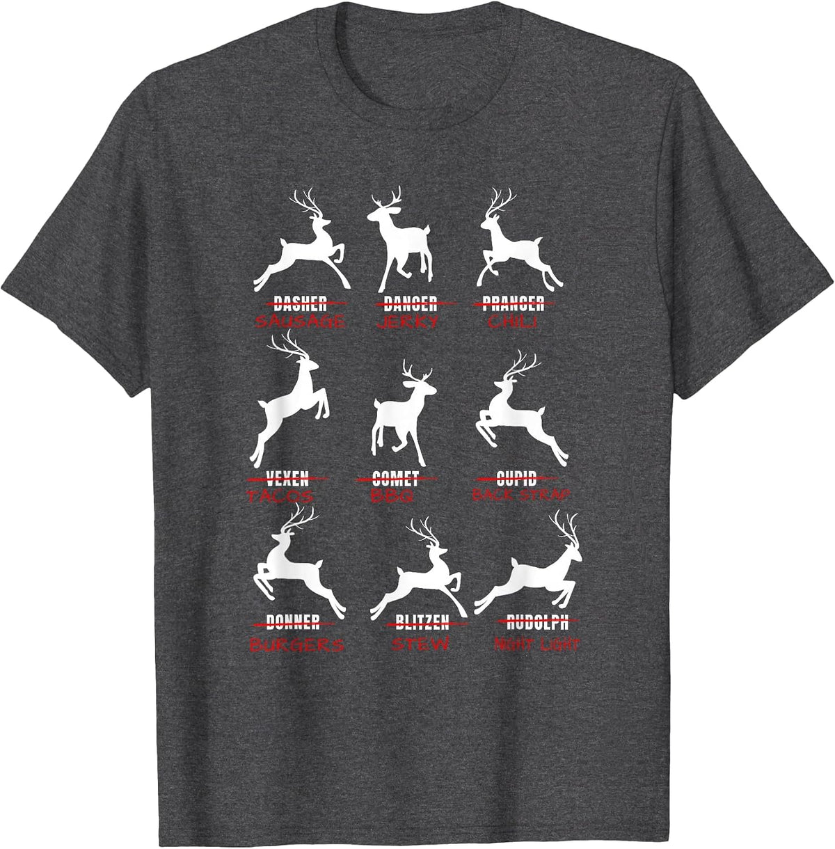 Funny Deer Hunters Reindeer Hunting T-Shirt - Dark Heather Grey