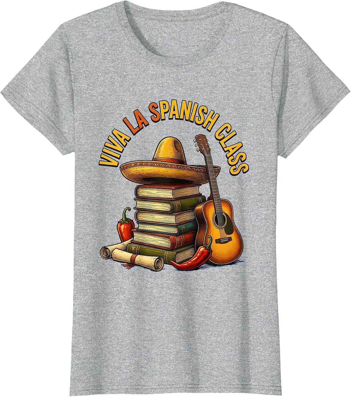 Viva la Spanish Class Teacher Design T-Shirt - Heather Grey