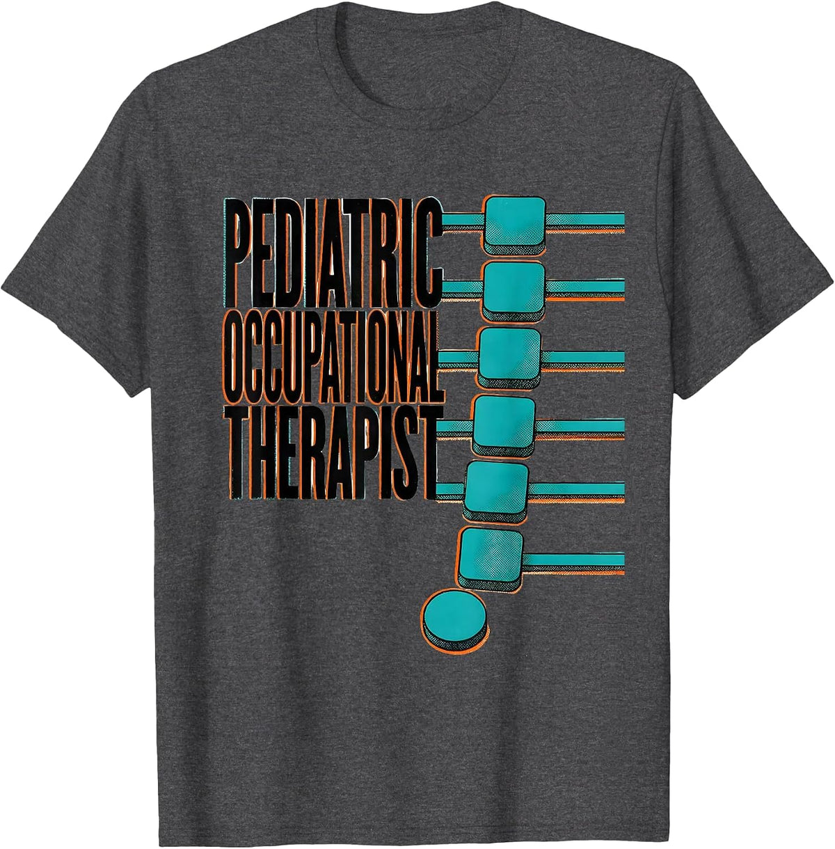 Men's Pediatric Occupational Therapist Risograph OT Pride Casual T-Shirt - Dark Heather Grey