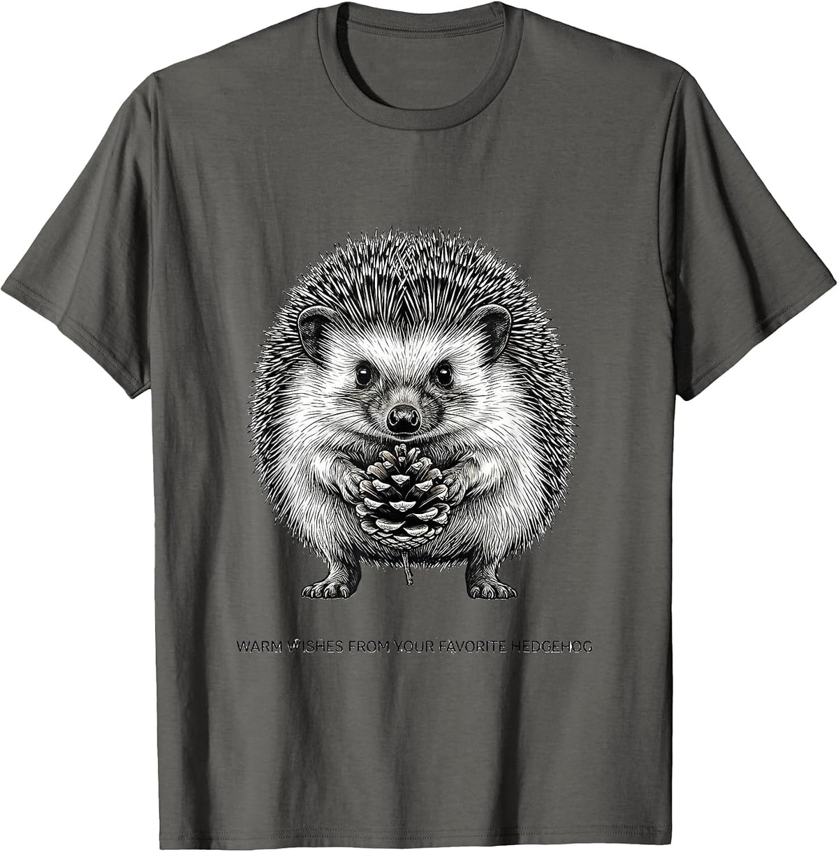Warm Wishes From Your Favorite Hedgehog Cute T-Shirt - Asphalt Grey