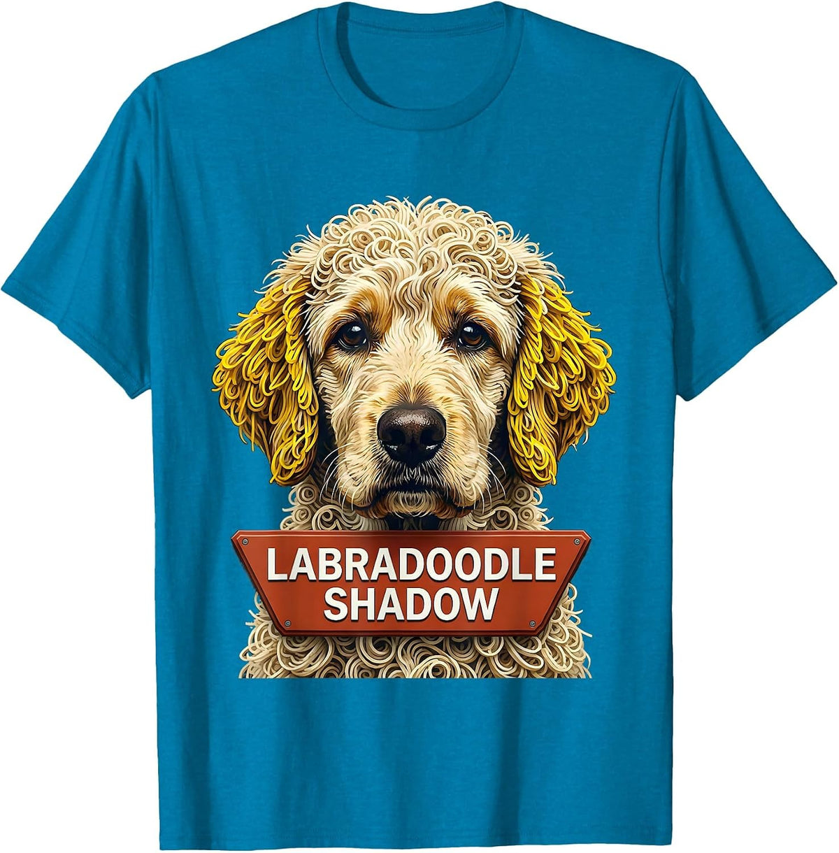 Labradoodle Shadow Funny Doodle Dog Owner Breed Humor T-Shirt - Sapphire Blue