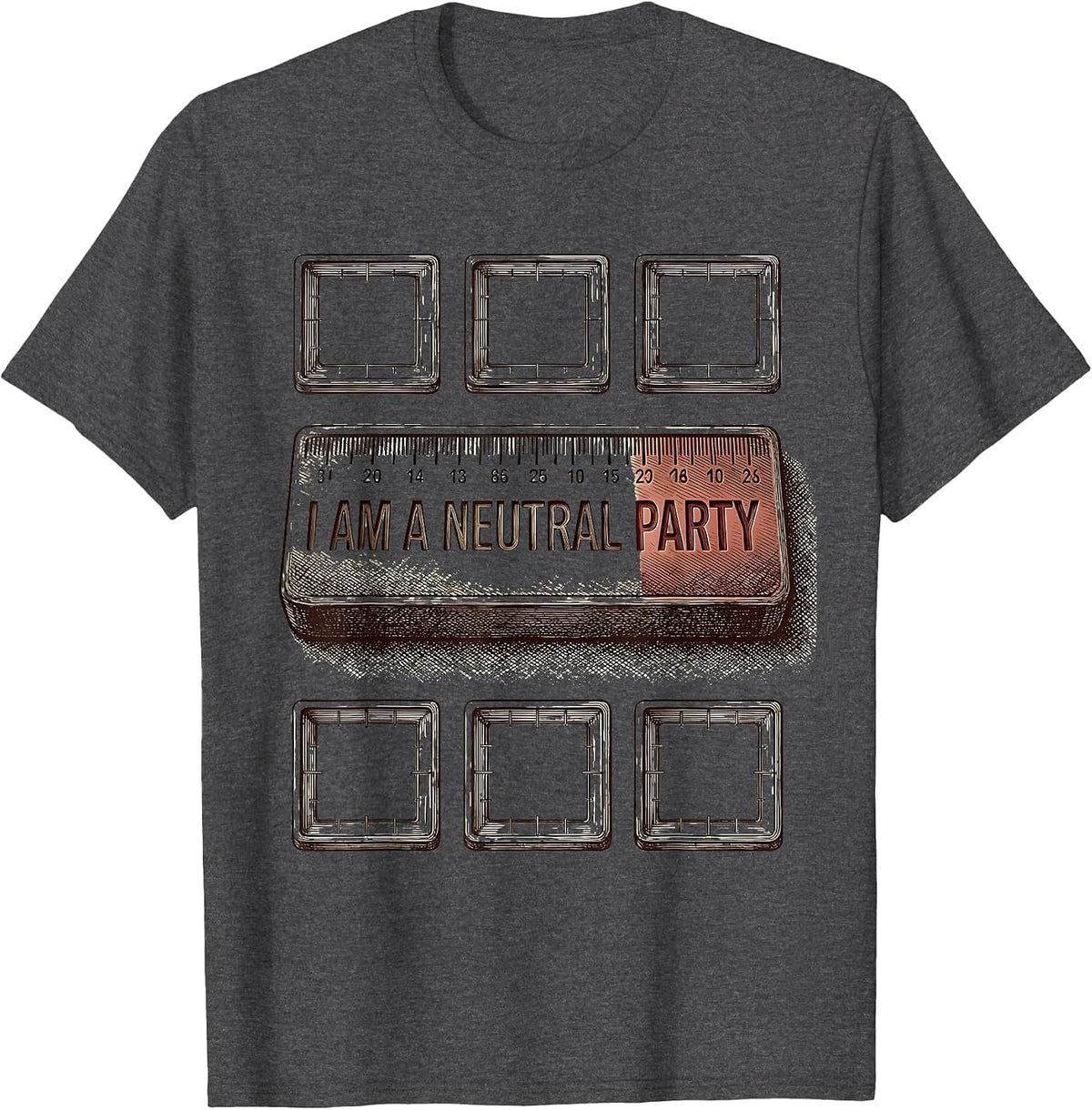 Men's I Am A Neutral Party Funny Chemistry Nerd Humor Science T-Shirt - Dark Heather Grey