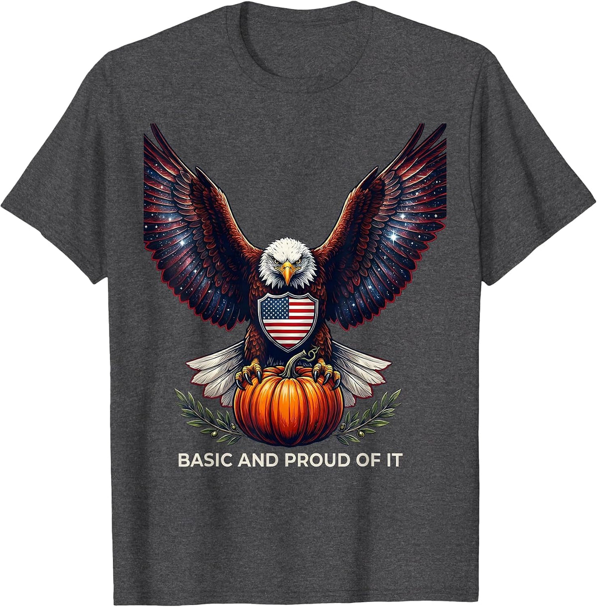 Men's Basic and Proud of It Pumpkin Fall Design T-Shirt - Dark Heather Grey
