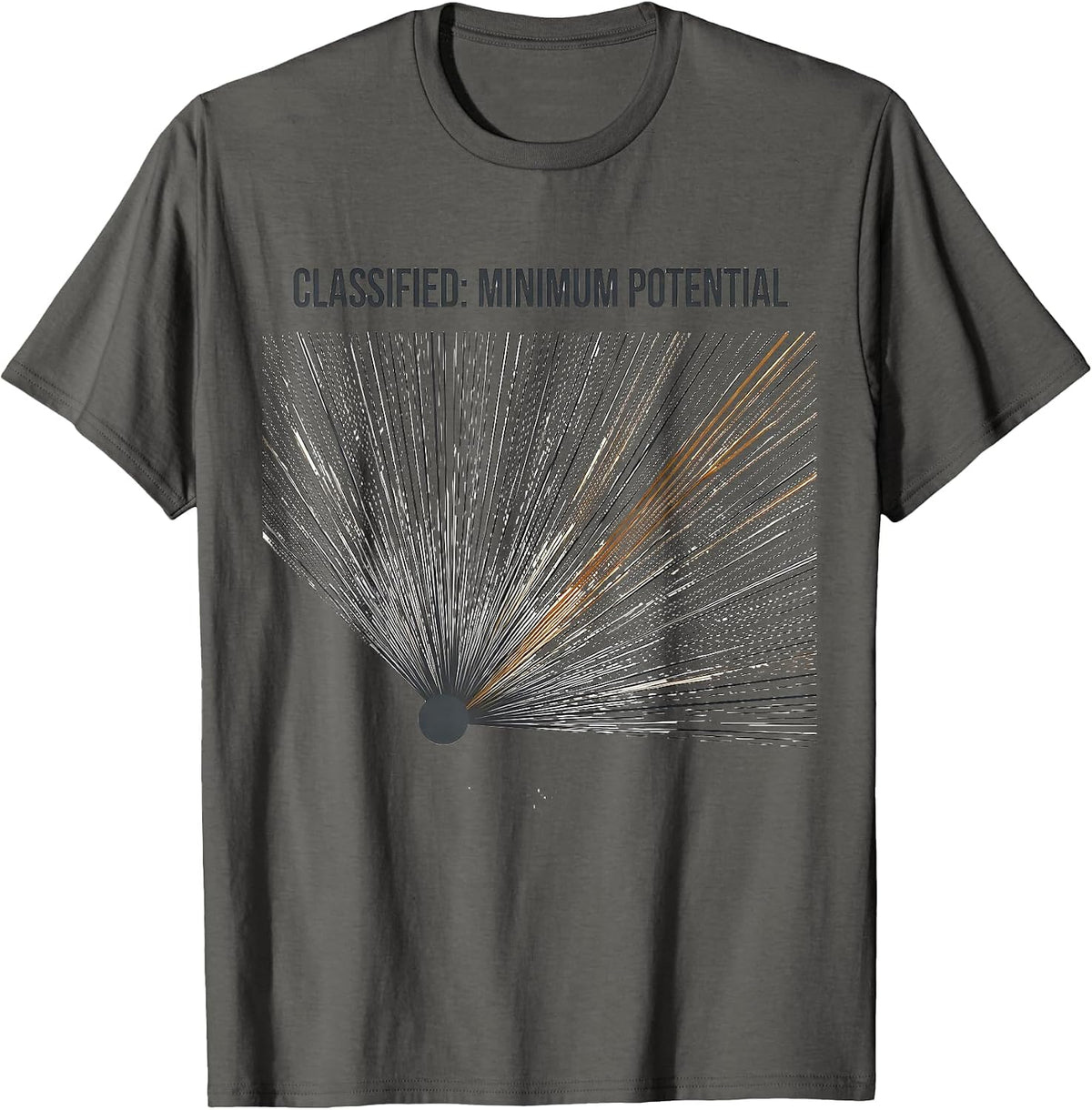 Men's Classified: Minimum Potential Funny Physics Pun Humor T-Shirt - Asphalt Grey