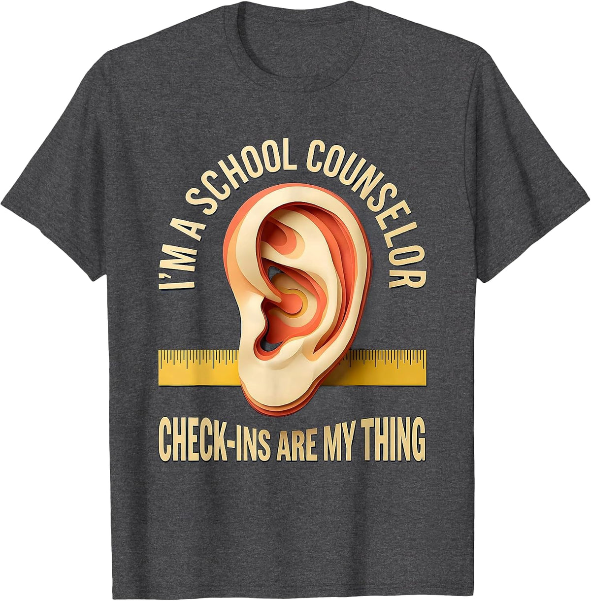 I'm a School Counselor—Check-Ins Are My Thing Funny T-Shirt - Dark Heather Grey