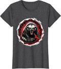 Women's Angry Honey Badger Growling Wildlife Graphic T-Shirt - Dark Heather Grey