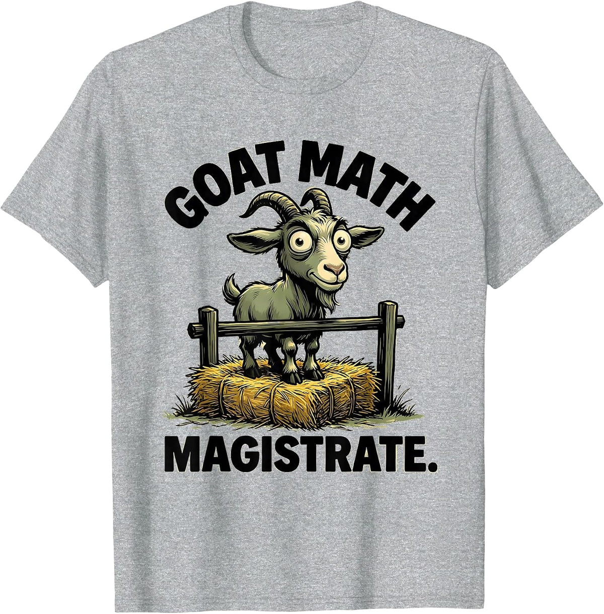 Men's Goat Math Magistrate Funny Goat Owner Farmer Humor T-Shirt - Heather Grey