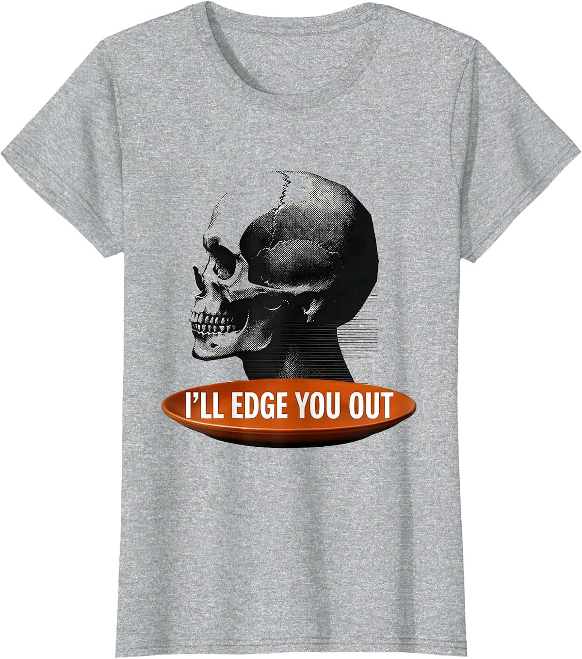 Women's I'll Edge You Out Funny Barber Hairstylist Humor Gift T-Shirt - Heather Grey