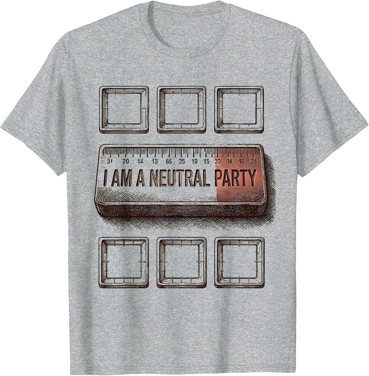 Men's I Am A Neutral Party Funny Chemistry Nerd Humor Science T-Shirt - Heather Grey