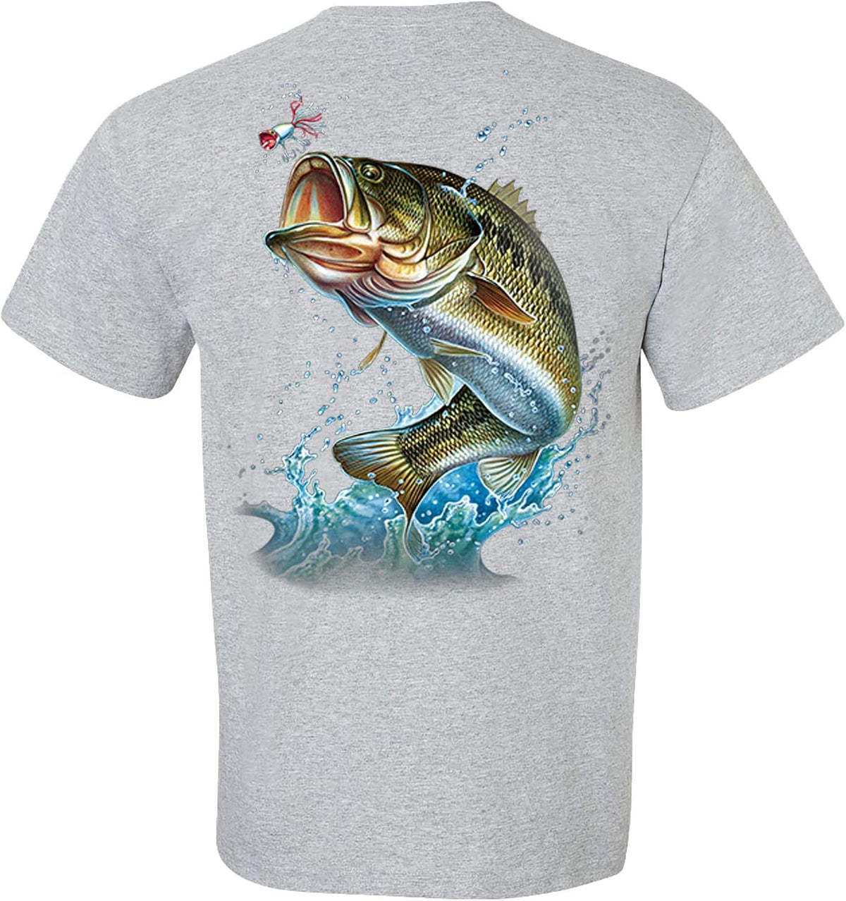 Trenz Shirt Co. Action Bass Fishing Tee - Sports Gray