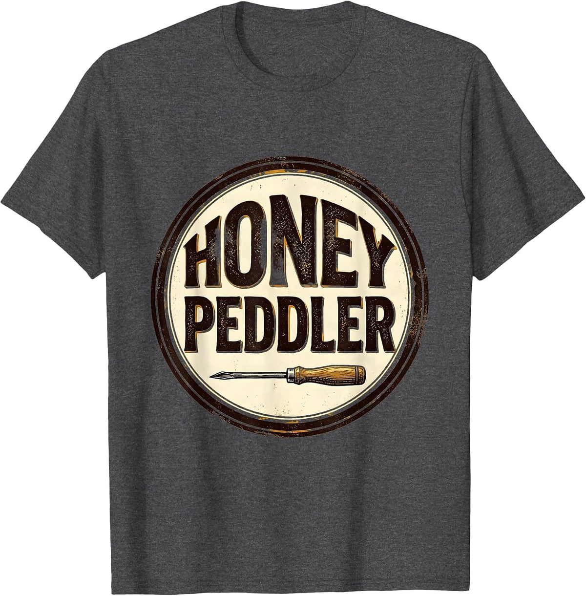 Honey Peddler Vintage Beekeeper Hobbyist Bee Pride T-Shirt - Dark Heather Grey