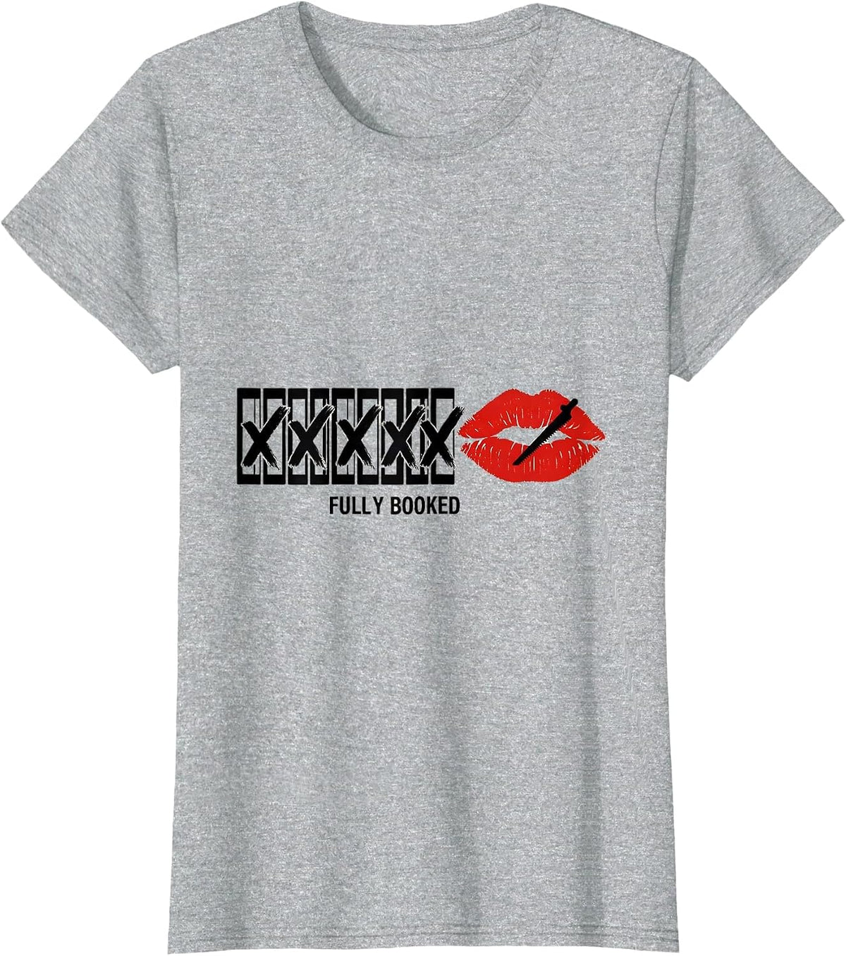 Fully Booked Sexy Glam Lip Barber Hairdresser Gift T-Shirt - Heather Grey