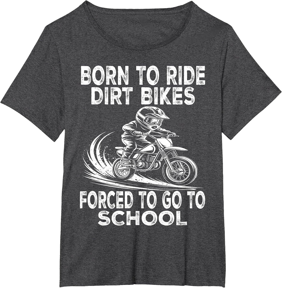 Funny Dirt Bike Art for Boys Girls Motocross Dirt Bike Rider T-Shirt - Dark Heather Grey