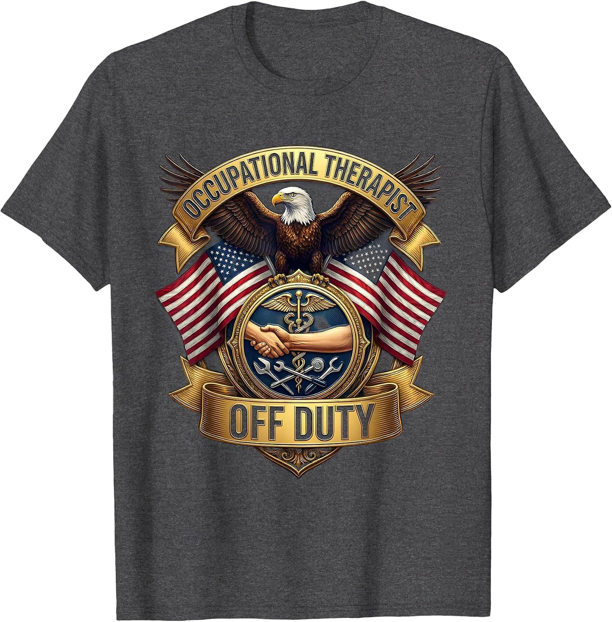 Men's Occupational Therapist Off Duty Fun OT Design T-Shirt - Dark Heather Grey