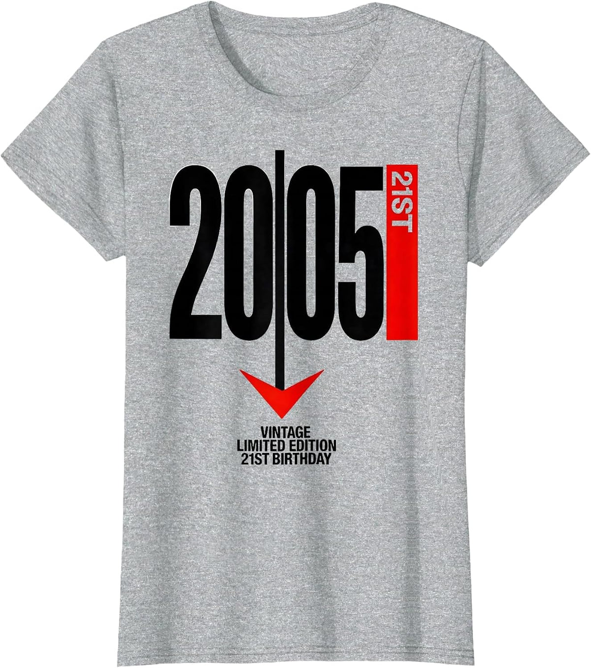 Women's Vintage 2005 Limited Edition 21st Birthday 21 Year Old T-Shirt - Heather Grey