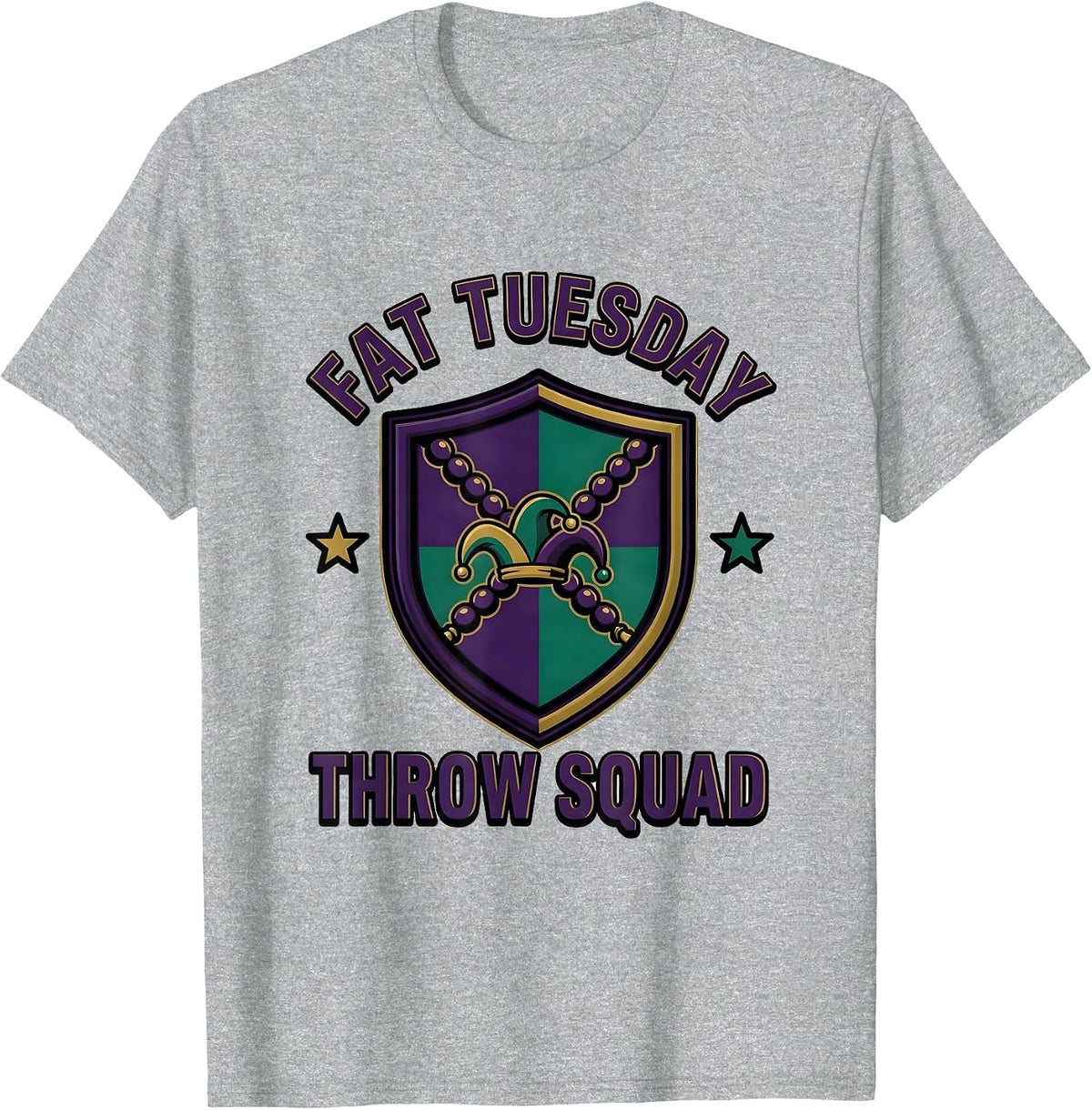 Men's Fat Tuesday Throw Squad Funny Mardi Gras Carnival Party T-Shirt - Heather Grey