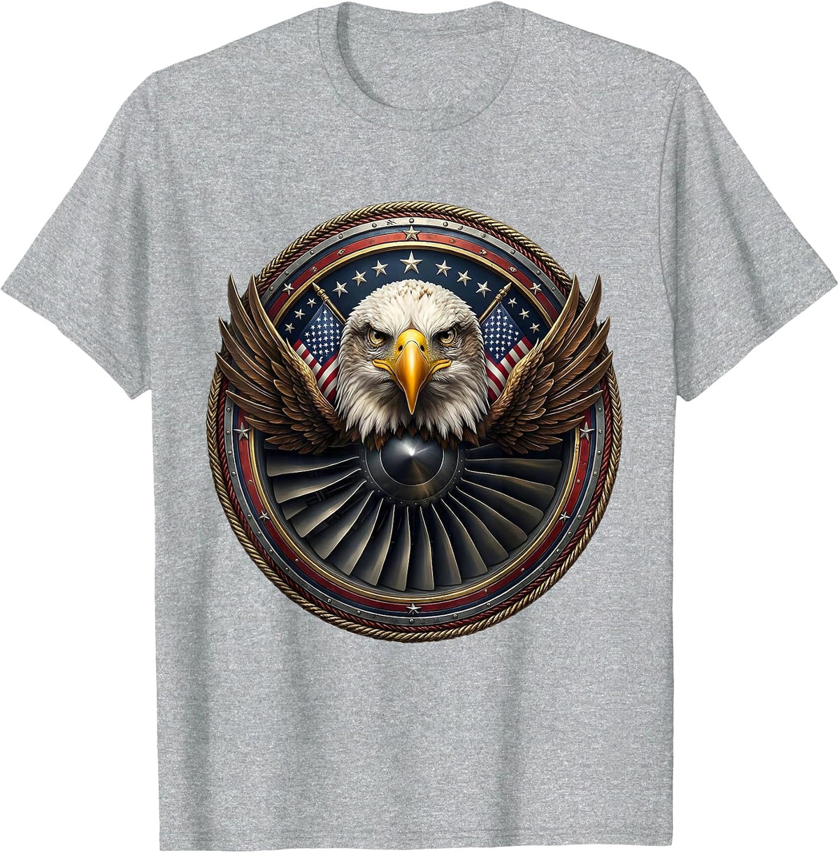 Men's Jet Engine Turbine Blades Close-Up Air Force T-Shirt - Heather Grey