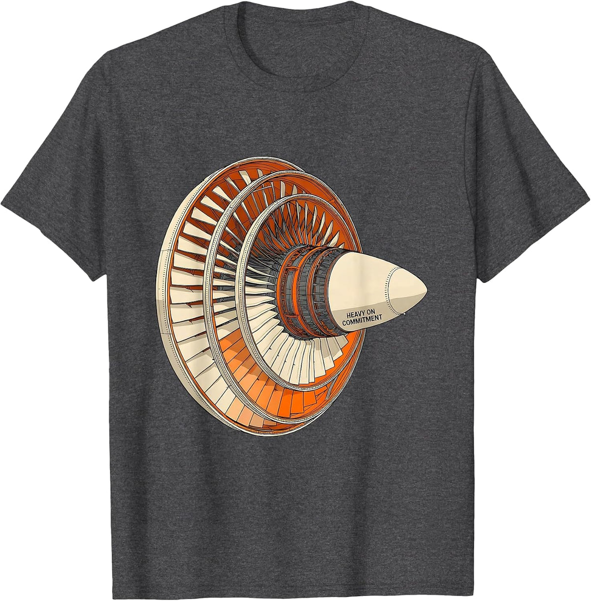 Heavy On Commitment Minimalist Aviation Geek Pilot Family T-Shirt - Dark Heather Grey