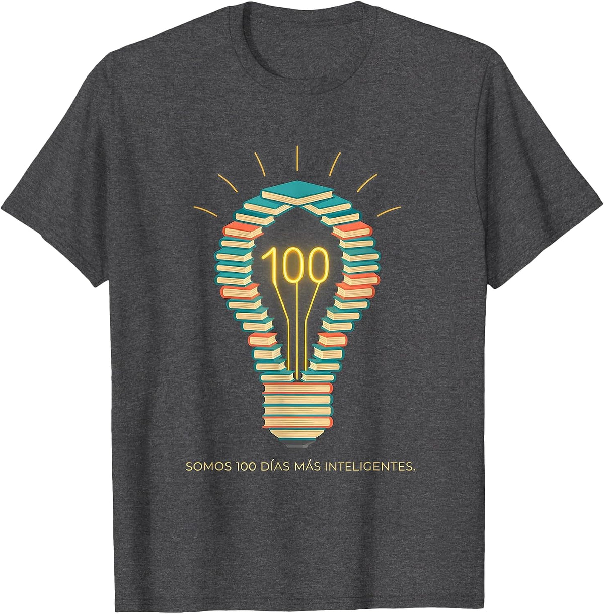 Men's Somos 100 Días Más Inteligentes Spanish Teacher 100th Day T-Shirt - Dark Heather Grey