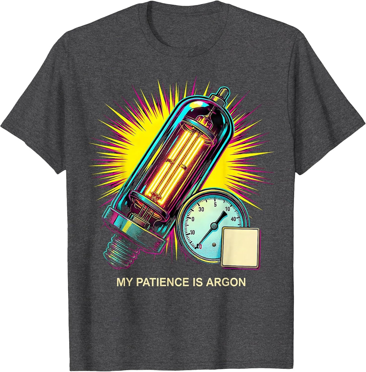 My Patience Is Argon Funny Chemistry Science Teacher Student T-Shirt - Dark Heather Grey