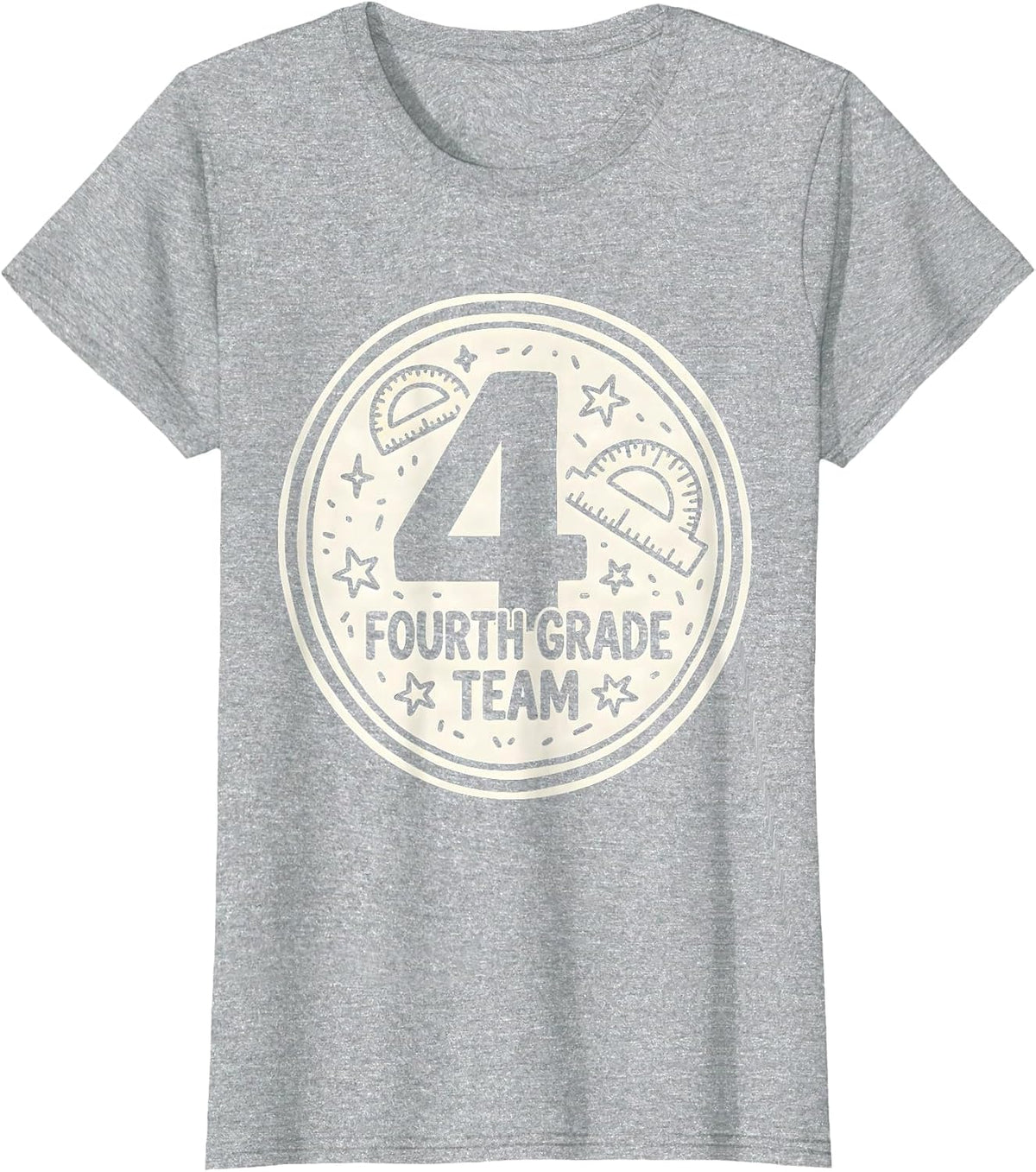Fourth Grade Team Teacher Humor School Pride T-Shirt - Heather Grey