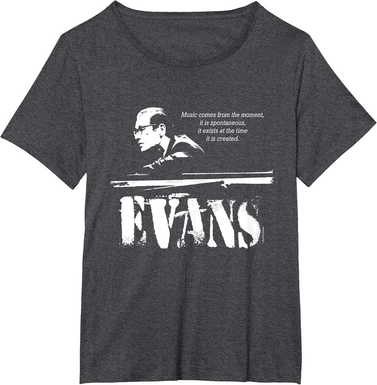Evans Jazz Wisdom Pianist Musician (1 Colour) T-Shirt - Dark Heather Grey