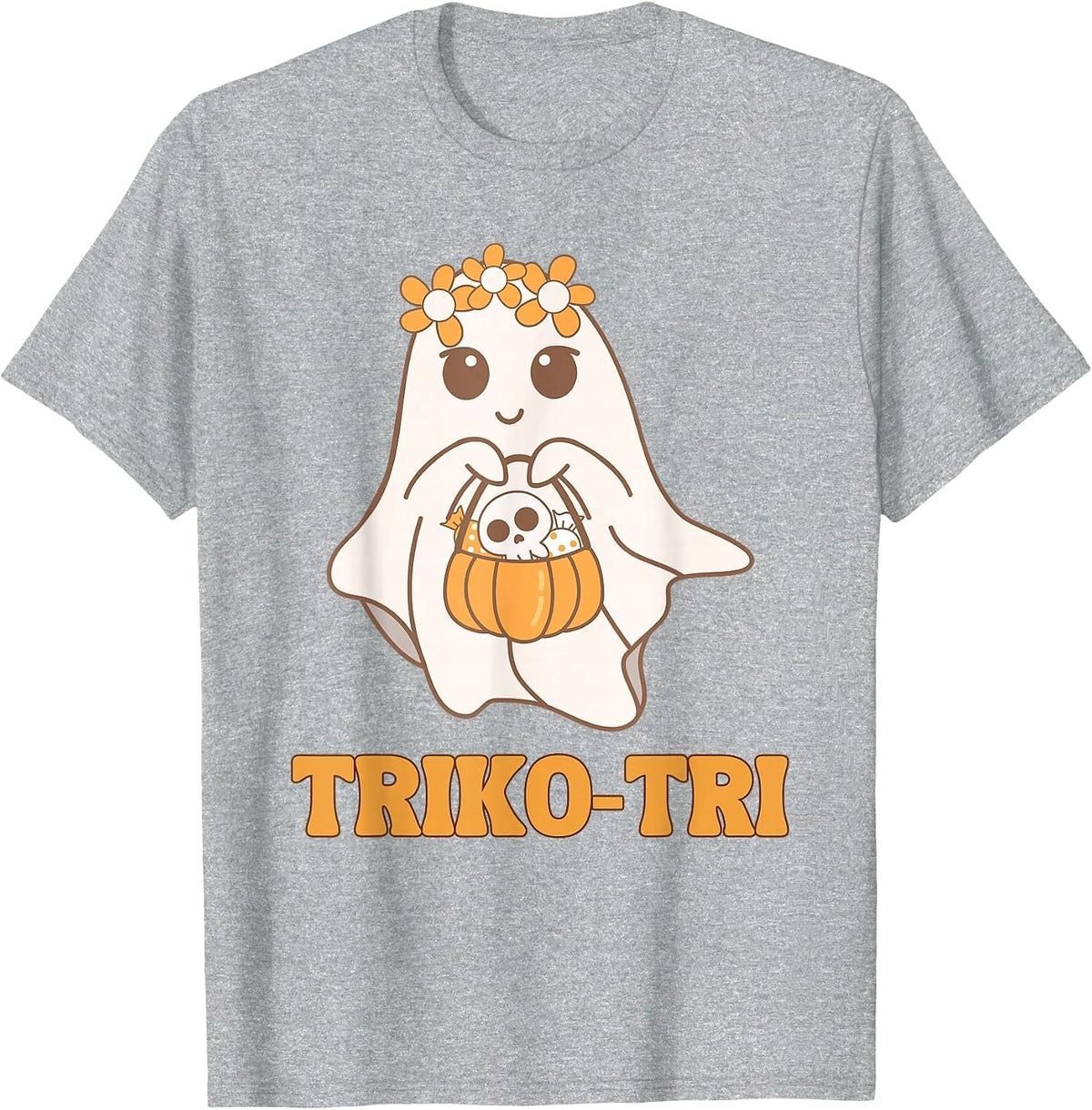Triko Tri Funny Spanish Halloween Trick or Treat Humor T-Shirt - Heather Grey