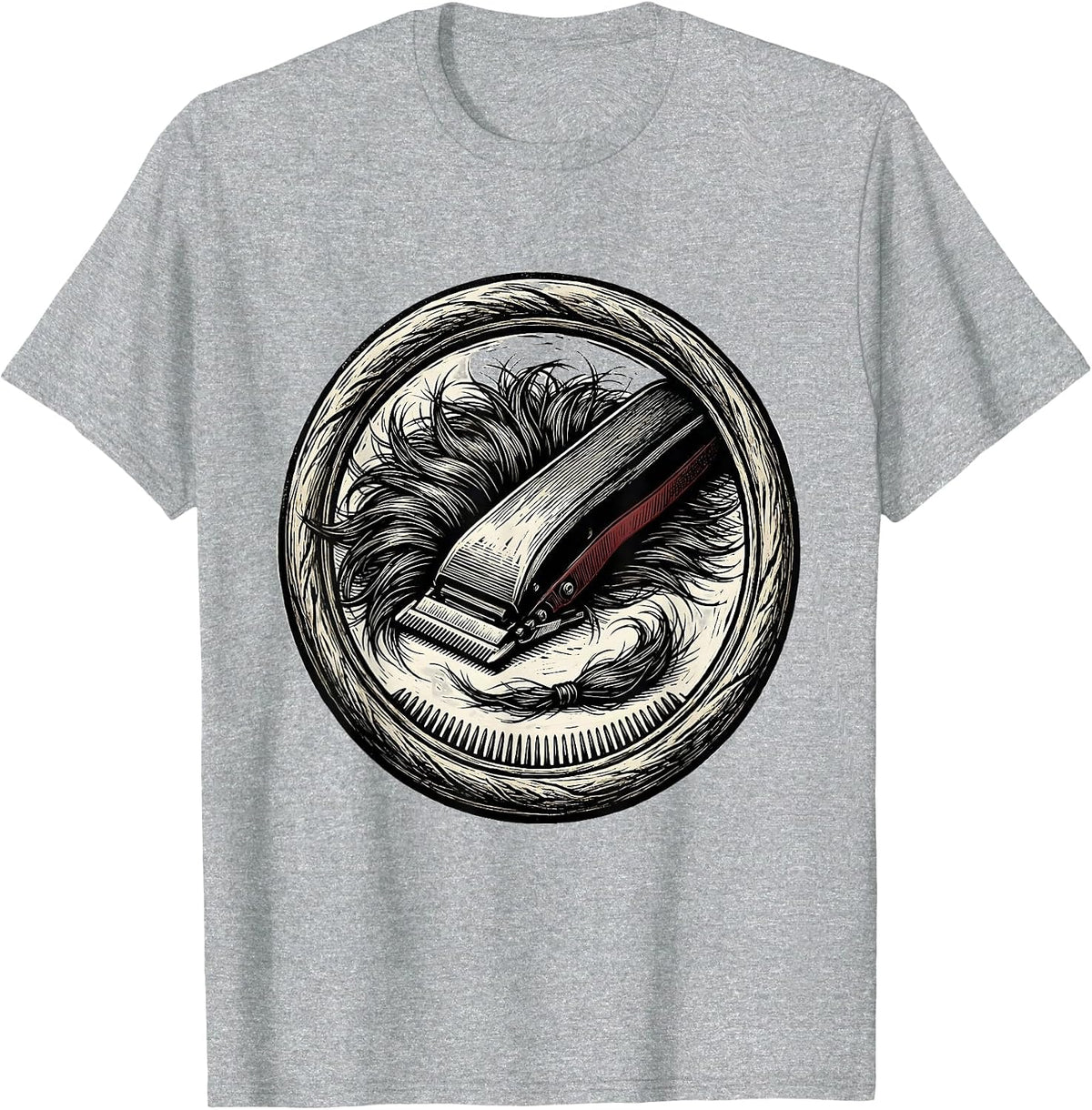 Men's Sealed Clipper Hair Humor Hairdresser Barber Gift T-Shirt - Heather Grey