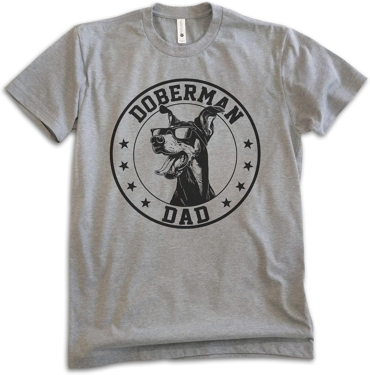 EVERTREE CLOTHING Doberman Dad T-Shirt, Unisex Men's Shirt, Doberman Pinscher Owner, Best Dog Dad Gift - Dark Heather Gray