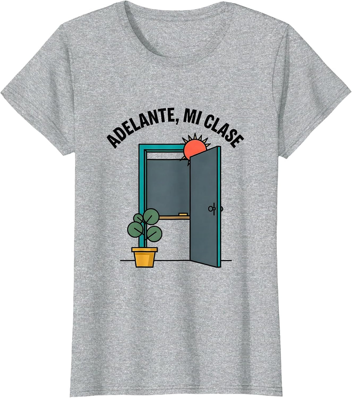 Adelante Mi Clase Bilingual Spanish Teacher Back To School T-Shirt - Heather Grey