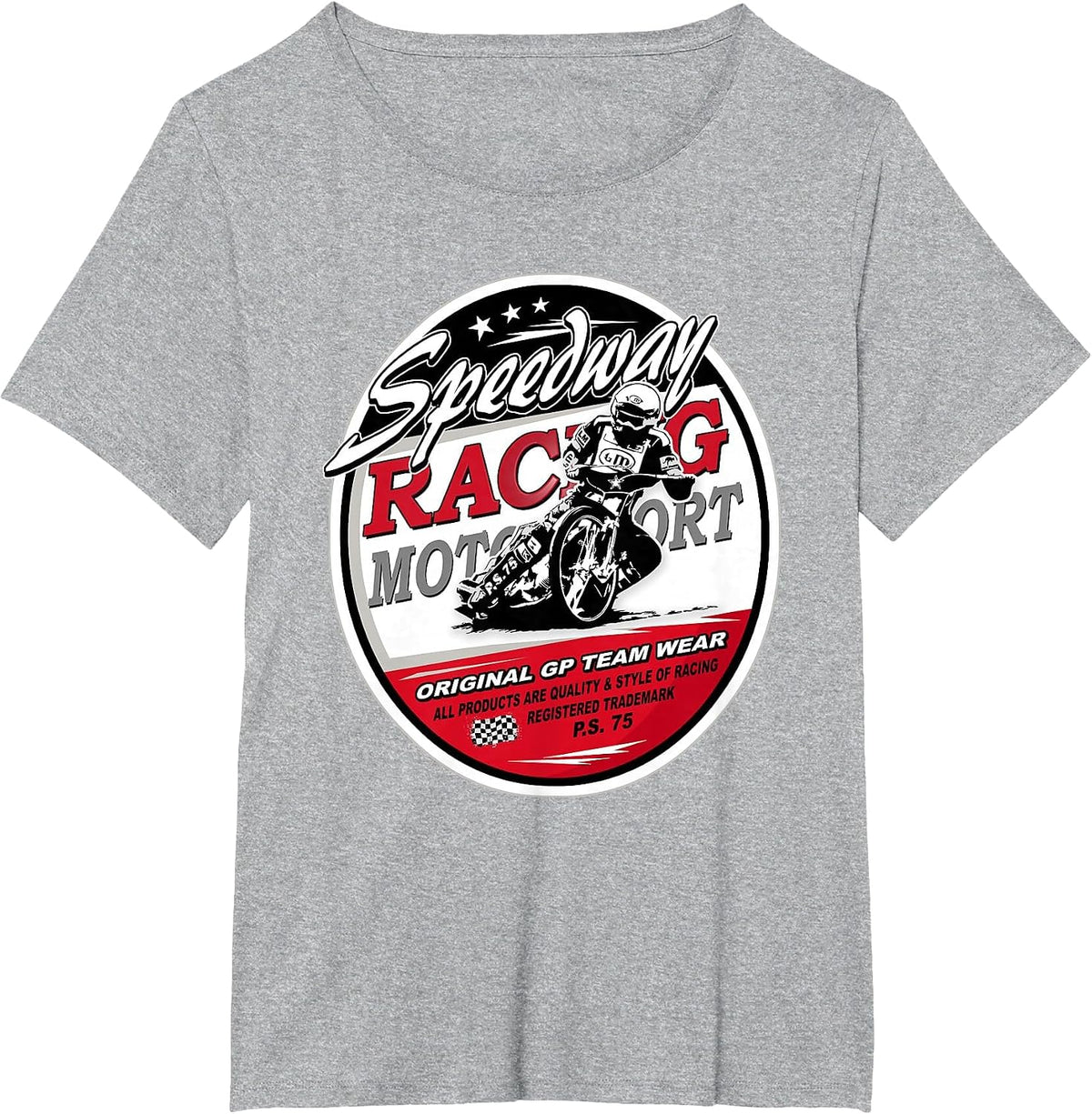 Motorcycle Speedway T-Shirt Flat Track Race T-Shirt - Heather Grey