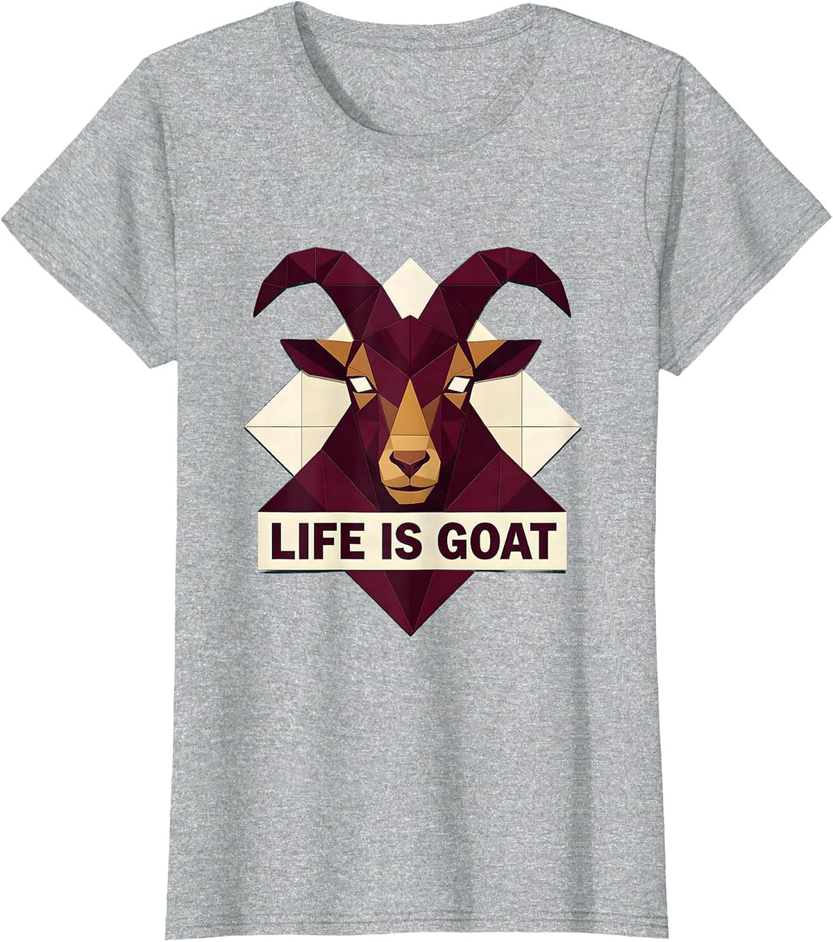 Life Is Goat Funny Animal Lover Design T-Shirt - Heather Grey