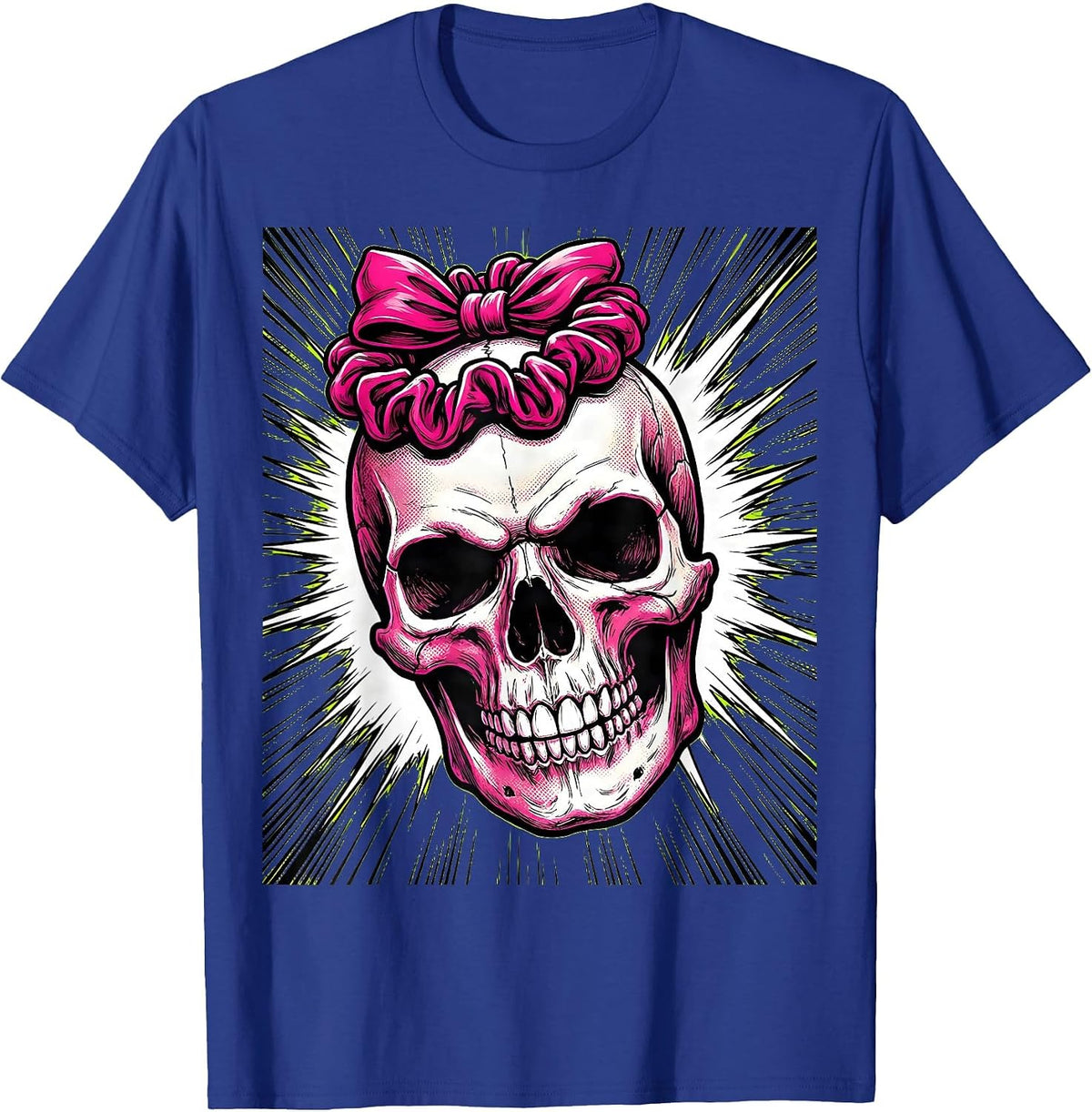 Men's Brat Skull Scrunchie Graphic Design T-Shirt - Royal Blue
