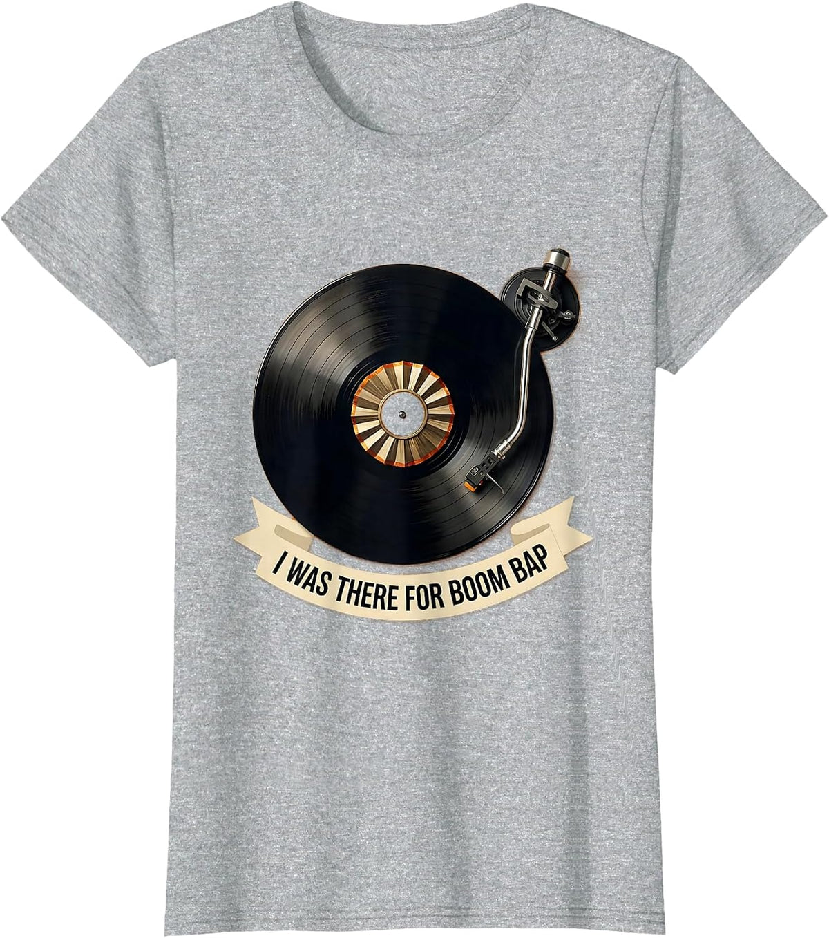 I Was There For Boom Bap Vintage Hip Hop Lyric Nostalgia T-Shirt - Heather Grey