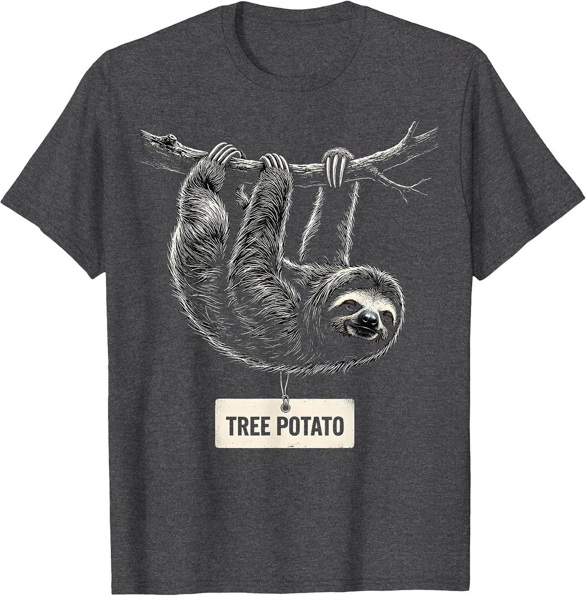 Men's Tree Potato Funny Sarcastic Animal Meme Honey Badger T-Shirt - Dark Heather Grey