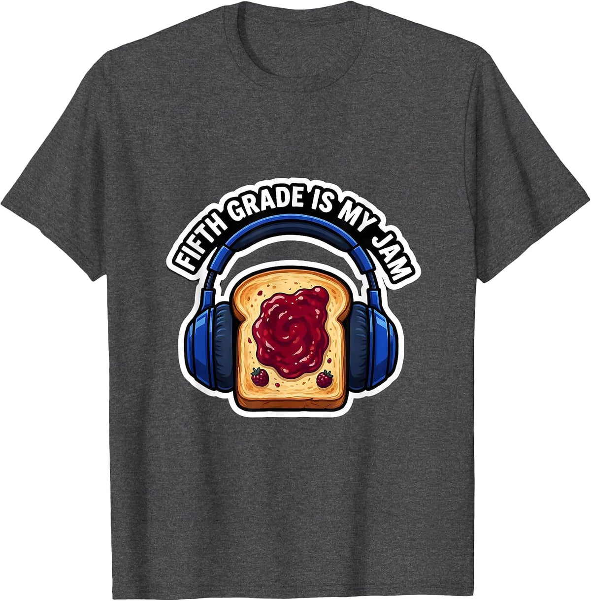 Fifth Grade Is My Jam Retro Back To School Teacher Student T-Shirt - Dark Heather Grey