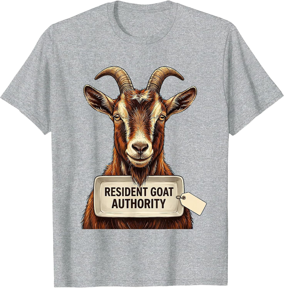 Men's Resident Goat Authority Funny Goat Lover Farm Humor T-Shirt - Heather Grey